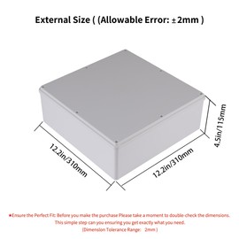 12" x 12" x 4" Plastic Dustproof Waterproof Box IP65 Junction Boxes Project Junction Conduit Box for Electrical Outdoor Enclosure