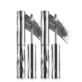 Black Washable Iron Wand Mascara, 2 Pcs Waterproof Metal Wand Mascaras, Lash Extensions Mascara Volume and Length, Curling Natural Slim Long Lasting No Flaking Tint Mascaras for Older Women 60 Plus
