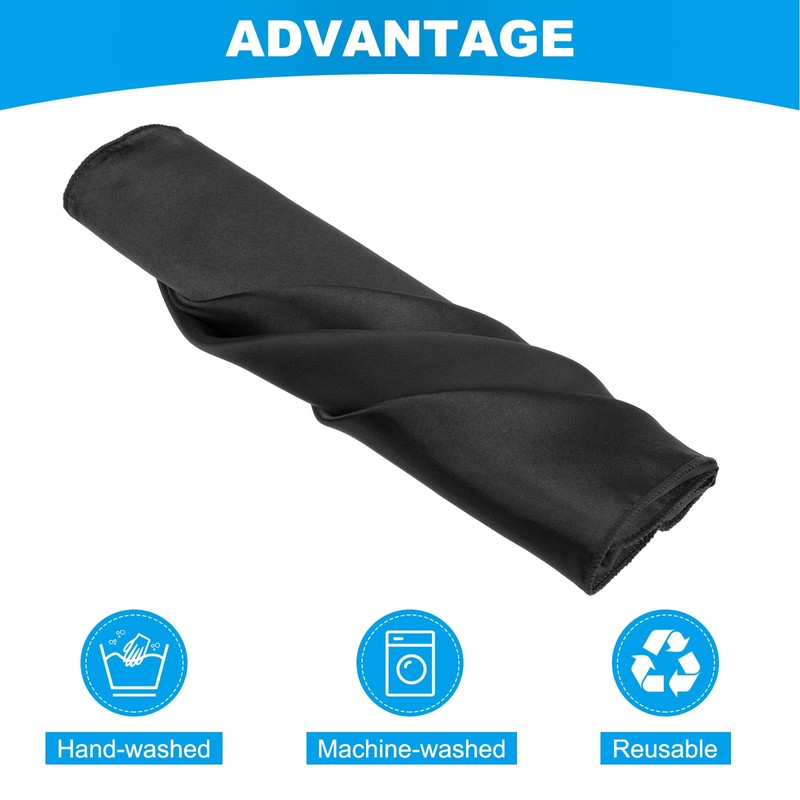 sourcing map 24pcs Black Satin Table Napkins Polyester Square Bright