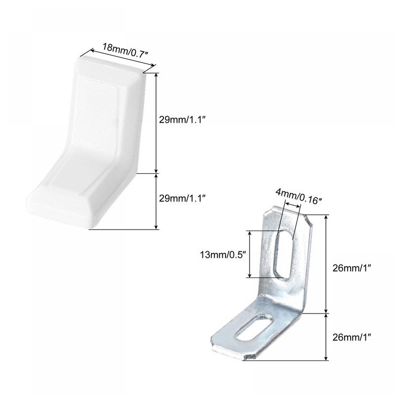 sourcing map Cabinet Cupboard Shelf Corner Brace Plate Right Angle