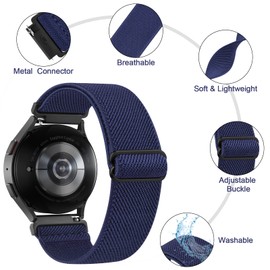 Oumida Pack of 3 Elastic Nylon Wristbands for Garmin Venu 2S Wristbands / Venu 3S / Vivoactive 4S / Vivomove 3S for Women and Men, Stretchy Loop Replacement Strap for Garmin Forerunner 255S/265S Watch