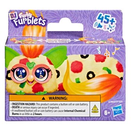 FURBY DJ Furblets Pepp-Oh-Roni Mini Electronic Plush Toy with Funny Stretchable Sound Effects & Music, Speaks Furbish, Pizza Colors