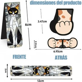 Lumbor37 Marcadores Magnéticos, Marcapáginas de Libros, Marcador Magnético Artístico con Forma de Gato Ideal para Marcar Páginas en Libros, Libros de Texto y Revistas Mientras Lees o Tomas Notas(15P)
