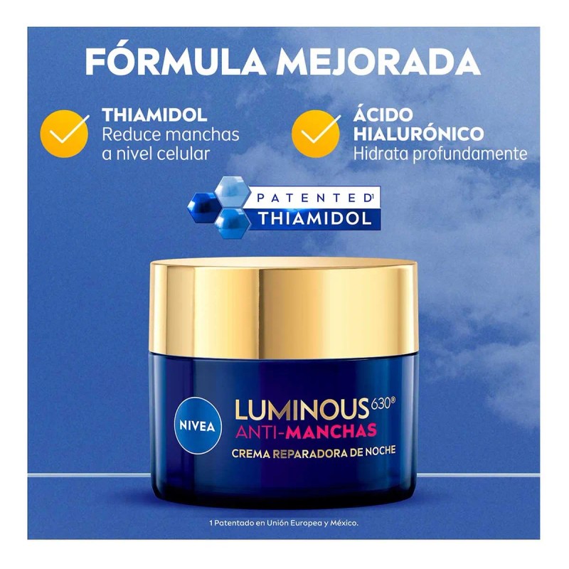 Crema Facial Noche Nivea Luminous Ácido Hialurónico 50ml Todo Tipo