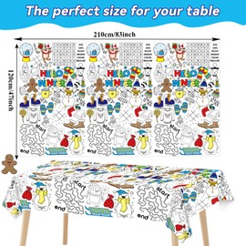Giant Winter Coloring Tablecloth for Kids Snowman World Posters Activity Large Penguin Bear Color-in Paper Poster Table Cover for Kids Boys Girls Preschool Kindergarten Classroom Arts and Crafts