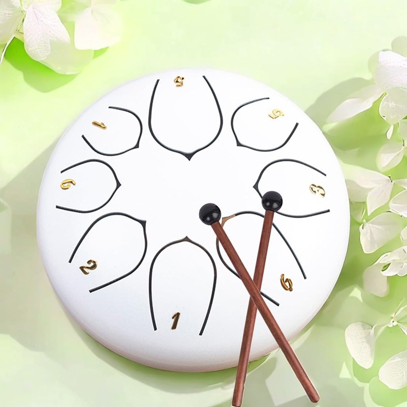 MZSX Steel Tongue Drum 6 Inch 8 Notes Drum Instrument