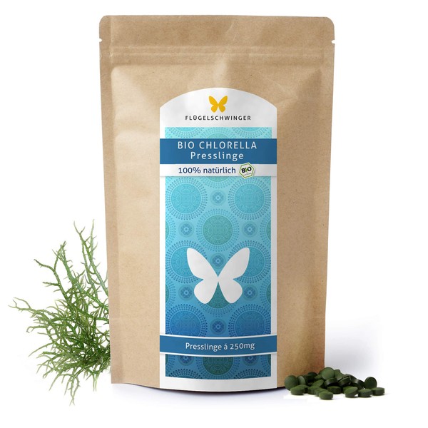 500 g Organic Chlorella Pellets, 2000 Tablets 250 mg, 100%