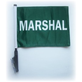 Marshal Golf Cart Flag with SSP Flags EZ Stick On & Off Suction Cup Bracket