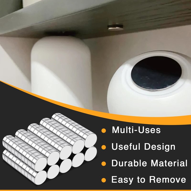 TRYMAG 100Pcs Round Small Refrigerator Magnets, Multi-Use Tiny Mini Neodymium