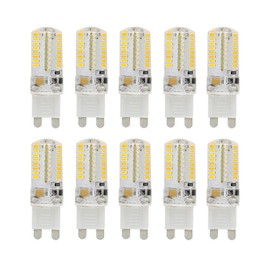 G9 LED Bulbs 3W (25W Halogen Equivalent) G9 Silicone Corn lamp for Home Lighting Ceiling Fan Light Fixture Chandeliers,AC 110V,G9 Base Bi-pin,Warm White 3000K,64 LED 3014SMD,10 Pack