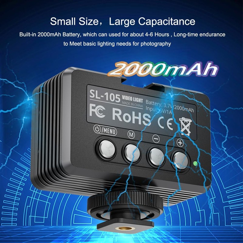 Sea frogs RGB Video Light with 3 Cold Shoe Waterproof