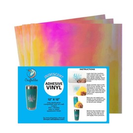 Craftables Yellow Iridescent Craft Vinyl for Cricut and Silhouette, Cameo - Opal Holographic Vinyl - (3) 12" x 12" sheets