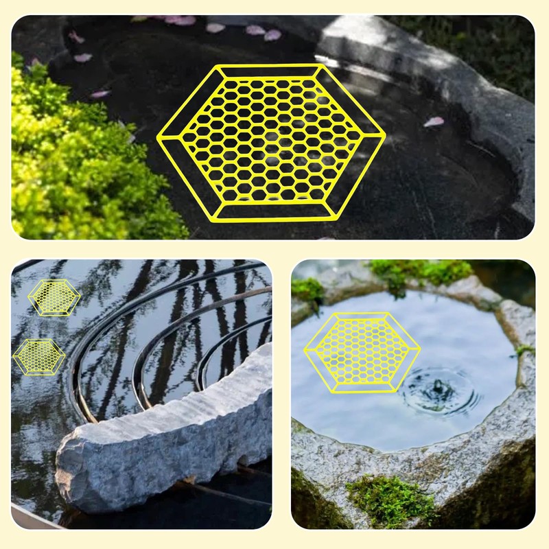 Xumann 4 Pcs Floating Bee Island Watering Station, 7 Inch