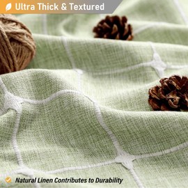 BTTN BTTN Boho Shower Stall Curtain - 48x72 Narrow Linen Ultra Thick Tassel Fabric Shower Curtain Set with 8 Plastic Hooks, Half Camper RV Modern Farmhouse Country Shower Curtains for Bathroom, Sage Green