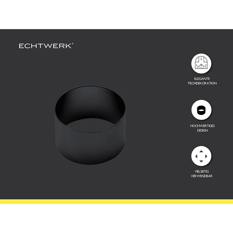 Echtwerk 4 Piece Stainless Steel Napkin Ring Set Black Edition