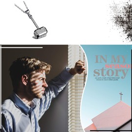 Cupimatch Men's Stainless Steel Necklace Thor Hammer Pendant High Gloss Polished with 55 cm Chain Silver Black Gold, Stainless Steel, No Gemstone