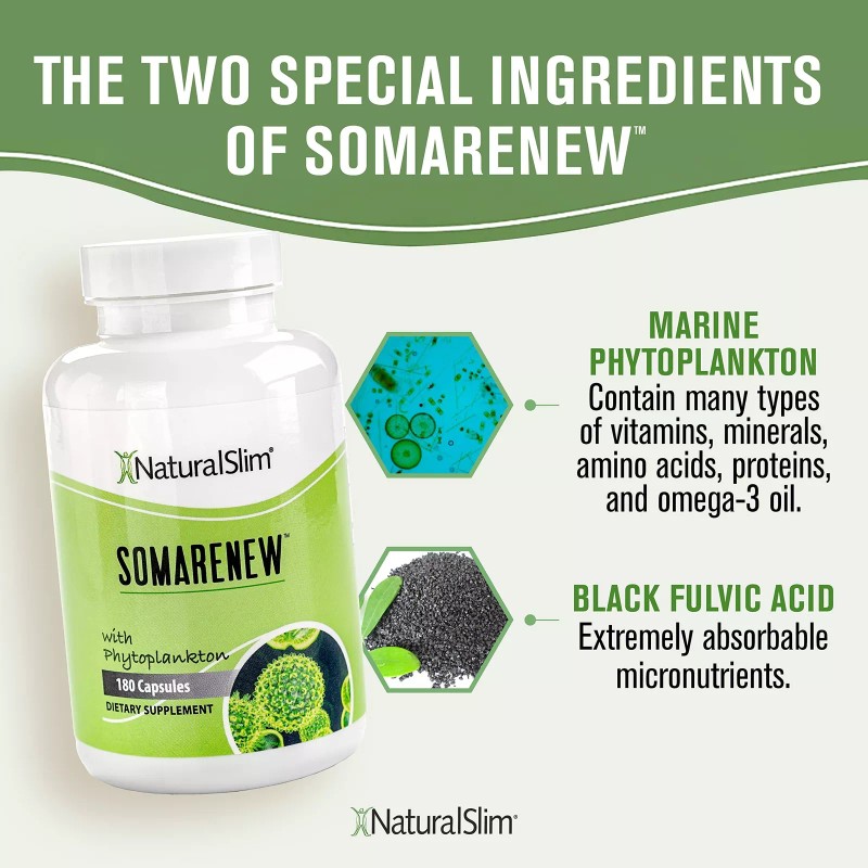 NaturalSlim Somarenew Marine Phytoplankton Supplement Superfood Capsules