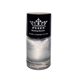PUEEN Rocking Metallic Nail Polish For Nail Stamping Big 5-FREE Formula Nail Color Lacquer (601 Silver Dust)-BH000524