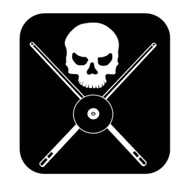 Pool Set Skull Boy Crossbones TP 561 vinyl 6" Decal Sticker billiards cue balls