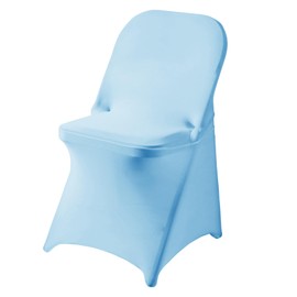 Ascoza 6 Pack Blue Mist Spandex Folding Chair Covers in Stretch Washable Fabric for Wedding, Party,Holidays,Celebration and Other Special Events