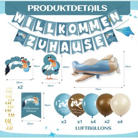 Syoulin - Welcome Home Baby, Pack of 22 Welcome Home Baby, Perfect for a Welcome Back Party for Christening a Boy