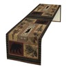 XBDDZSW Rustic Bear Table Runner Retro Pine Cabin Farmhouse Style