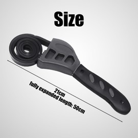 1 Piece Adjustable Wrench Bottle Opener, jar and Bottle Cap Opener, Under Cabinet can Opener, Adjustable jar lid Remover, jar lid Removal Tool, can Opener Belt Wrench for Arthritic Hands