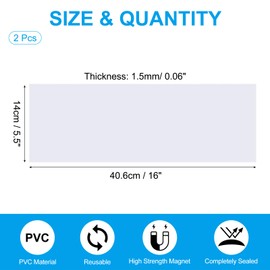 PATIKIL 16"x5.5" Magnetic Vent Cover, 2 Pack Floor Wall Air Registers Cover High Strength Magnetic Vent Blocker for Home RV HVAC Fireplace Furnace, White