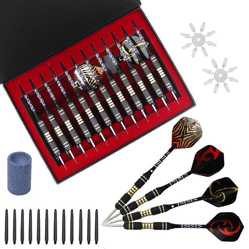Ariv Hommey 12PCS 22g Iron Tip Dart Flights Aluminum Barrel
