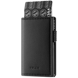 VULKIT Card Holder Pop Up Wallet RFID Blocking Slim Leather Card Wallet Holds 11 Cards and Notes