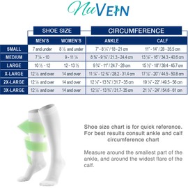 Nuvein Surgical Socks, Anti Embolism 18 mmHg Medical Support for Women & Men, Knee High, Closed Toe, 2X-Large (XXL)