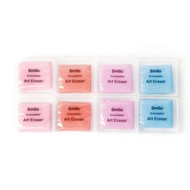 Smilo 8 PCS Kneaded Erasers, Colorful Moldable Sketching Eraser with Case, No Smudge, Large Size for Artists, Students, and Professionals