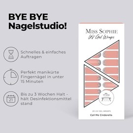 Original Miss Sophie UV Gel Nagelfolien I 20 ultra-d√ºnne Nagellack-Streifen Call Me Cinderella I UV Nagelfolien I H√§lt auf Natur- sowie lackierten, Acryl-, Gel- & Shellac-N√§geln