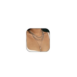 Layered Necklace for Women Gold Chunky Necklace Multilayered Bar Pendant Necklace (Silver)