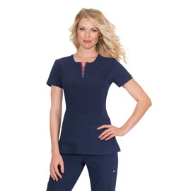 KOI Lite 317 Women's Serenity Scrub Top (Navy, Large)