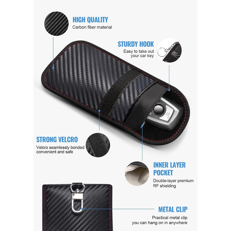 MGL Faraday Pouch Car Keys, Car Key Signal Blocker, RFID