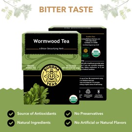 Buddha Teas Organic Wormwood Tea - OU Kosher, USDA Organic, 18 Bleach-Free Bags