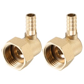 sourcing map Pack of 2 Brass Hose Barbs Suitable for Elbows, 8 mm Barbed Wire x G1/2 Female Thread Pipe Connector for Water Fuel Air