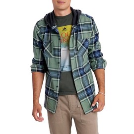 UNIONBAY Men's Classic Flannel Hoodie, BAY GREEN