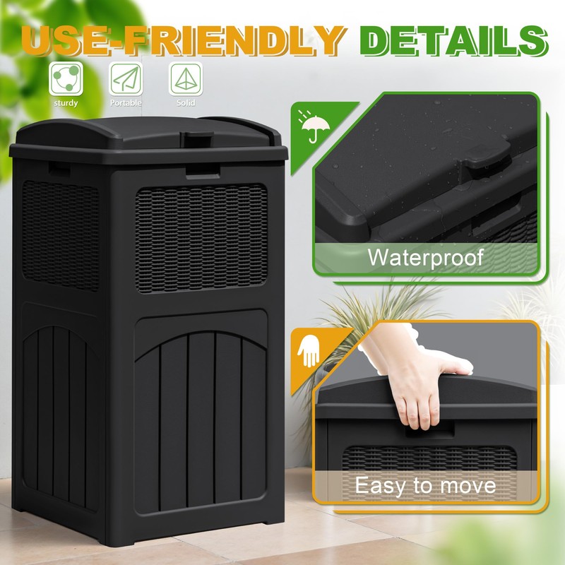 Greesum 33 Package Delivery Box for Outside, Waterproof Resin Garbage