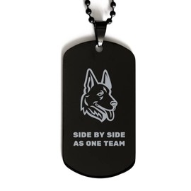Alsatian Wolf Dog, Pet ID Tag, Guide Dogs, New Puppy, Blind Dog, Design for Dog Mom, Dog Dad, Pet Loss, Dog Memorial | Never Fade Off Engraved Black Dog Tag, Highly Resistant to Rust, Corrosion and