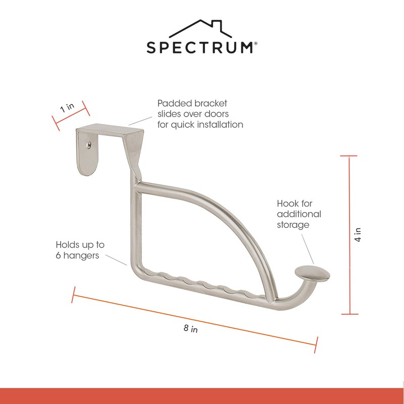 Spectrum Stratford Satin Nickel Over The Door Hook Valet for