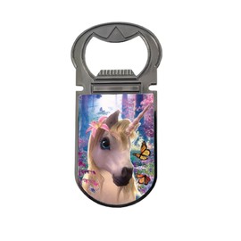3D LiveLife Bottle Openers - Cute Uni from Deluxebase. Cute Unicorn Magnetic Drink Opener with Lenticular 3D Image. Fridge Magnet Gifts for Kitchen and Bar Accessories.