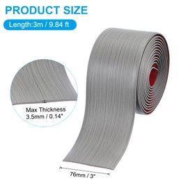 PATIKIL Self Adhesive Floor Transition Strip 10 ft x 3" Vinyl Flat Divider Flooring for Joining Floor Gaps Carpet Transition Floor Tiles, New Gray Wood Grain