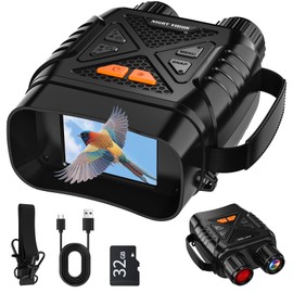 Night Vision Device, 10x Digital Zoom and 7-Level Infrared, 2.8 Inch HD Screen, 800 m Visibility Binoculars for Photos and Videos, Type-C Quick Charging for Hunting, Camping, Game Watching