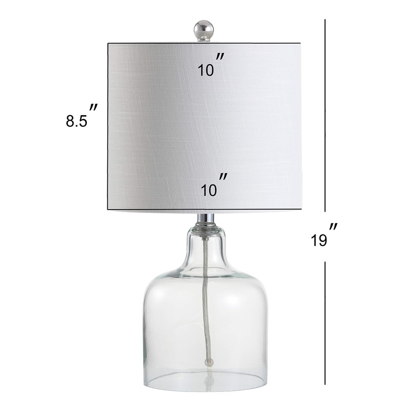 JONATHAN Y JYL1027A 19" Moroccan Blue Glass Table Lamp, Coastal