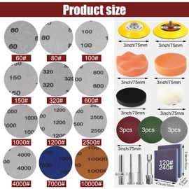 141 Pcs Sanding Discs Sanding Pads for Drill, Wet and Dry Sanding Machine for Dremel, Drill Sanding Attachment & Drum Sander Sponge Set, Sanding Bits Accessories for Resin, Wood, Metal and Jewelry