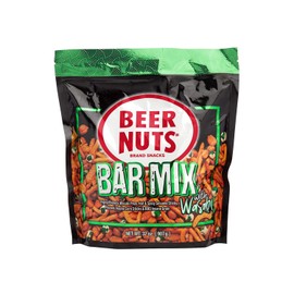 BEER NUTS Bar Mix w/Wasabi - Pretzels, Cheese Stix, Sesame Stix, Insane Grain & Wasabi Peas - 32oz Resealable Bag (Pack of 1)