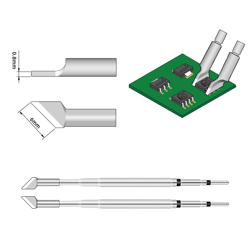 SEQURE Hot Tweezers Desoldering Tips Blade Cartridge Compatible with JBC