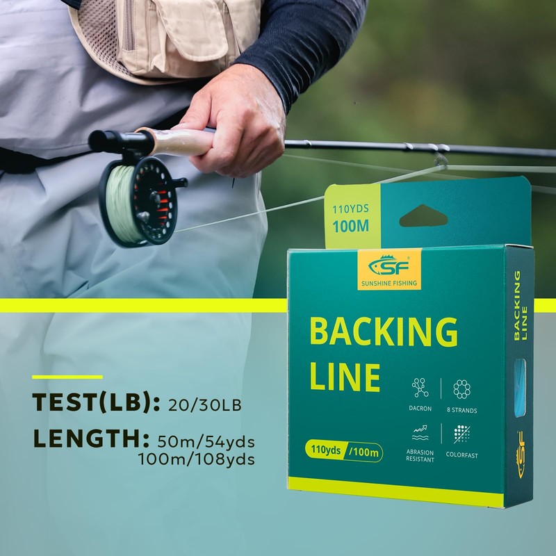 SF Braided Fly Fishing Trout Line Backing Line 20LB 100m/108yds